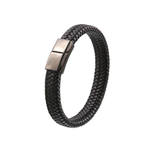 Steel Black Carbon and Black Braided Calf Leather