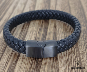 Steel Black Carbon and Black Braided Calf Leather