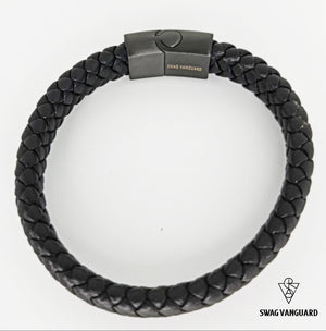 Steel Black Carbon and Black Braided Calf Leather