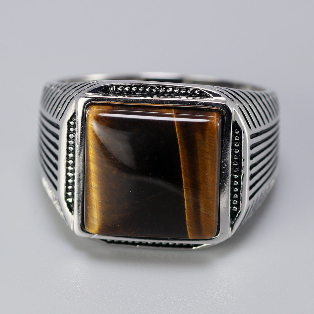 Pure 925 Sterling Silver with Natural Tiger Eye Stone