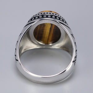 Pure 925 Sterling Silver With Natural Tiger Eye Stone