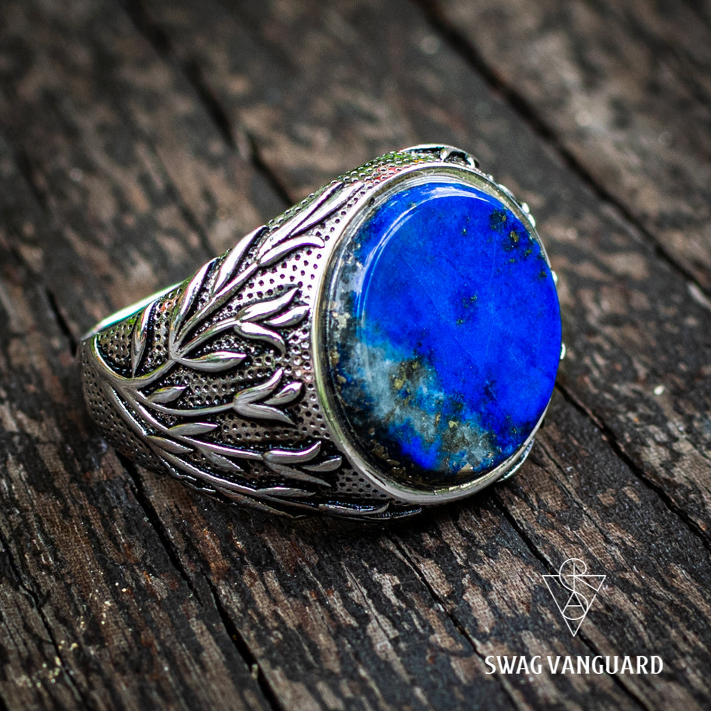 Pure 925 Sterling Silver with Lapis Lazuli Stone